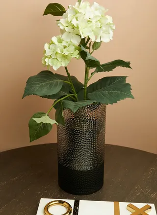Covara Small Embossed Smoked Glass Vase