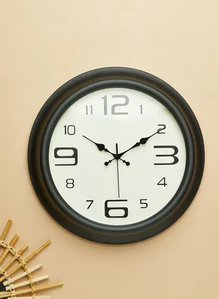 Matte Black Metal Wall Clock