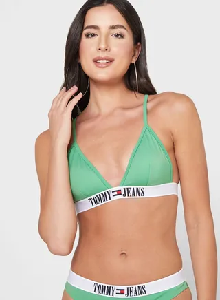 Logo Band Bikini Top