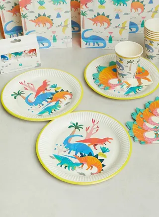 Set Of 8 Dinosaur Plate 23Cm