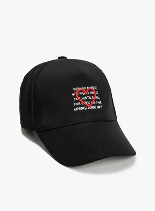 Slogan Embroidered Cap Hat