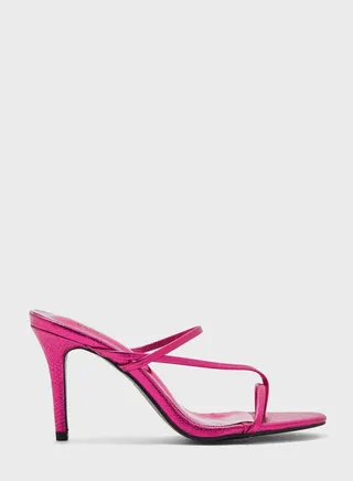 Metallic Round Toe Mule Sandal