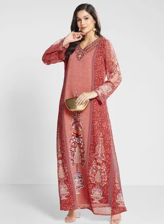 Floral Printed Jalabiya