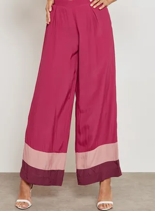 Colourblock Wide Leg Pants