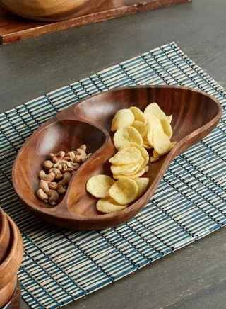 Kora Acacia Wood 2 Section Serving Dish