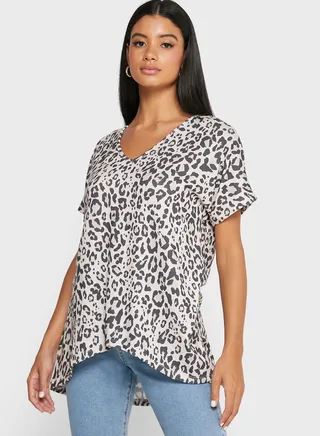 V-Neck Printed Top