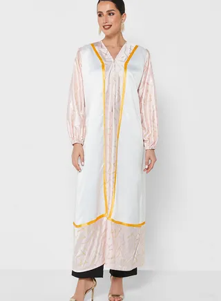 Border Print Abaya