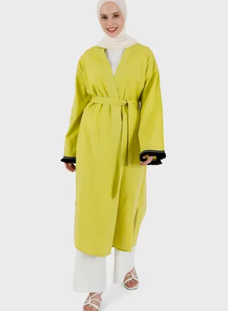 Surplice Neck Belted Abaya