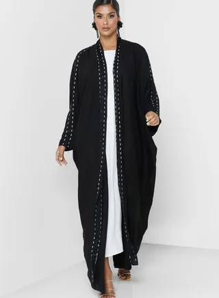 Embellished Front Slit Abaya