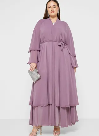 Ruffle Layered Abaya