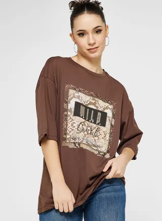 Embellished Graphic Detail T-Shirt