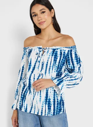 Off Shoulder Printed Top