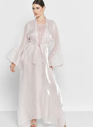 Flute Sleeve Embellished Abaya