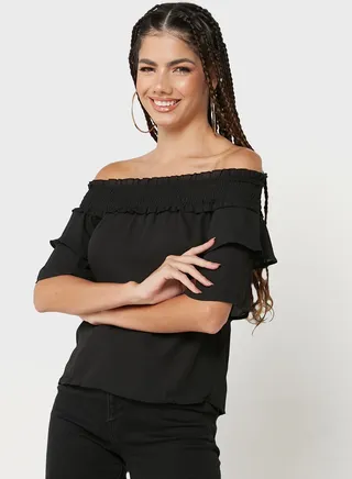 Solid Off Shoulder Blouse