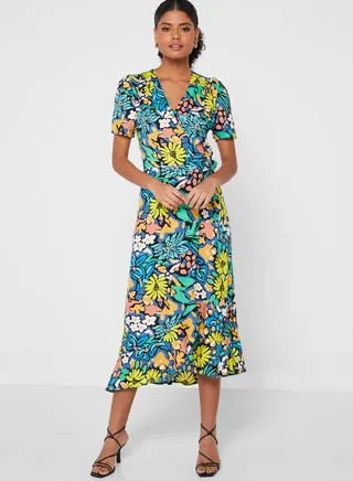 Ruffle Detail Wrap Dress