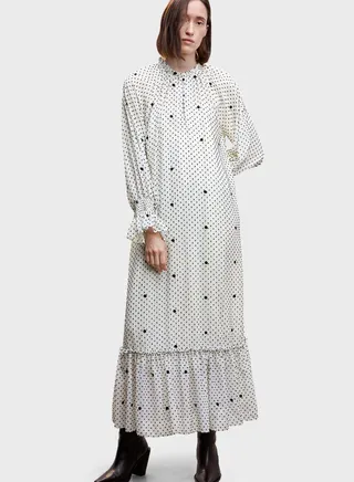 Printed Ruffle Hem Dress