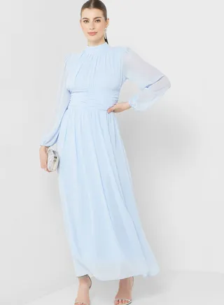 Ruched Waist Detail A-Line Dress