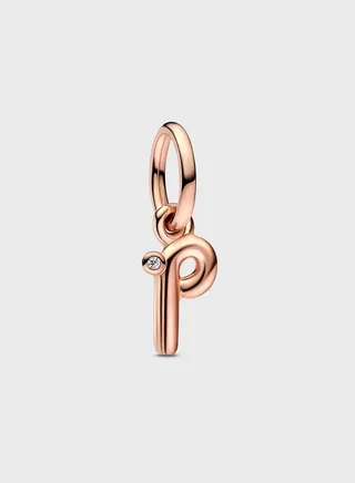 Letter P Script Alphabet Dangle Charm
