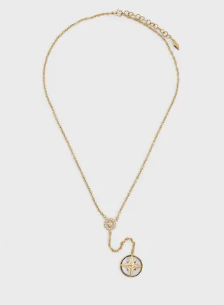 Necklace With Mother Of Pearl Inlay & Crystal