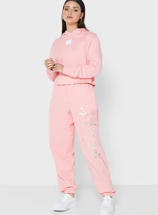 Logo Detail High Waist Joggers
