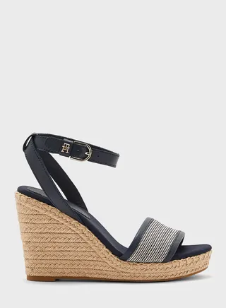 Woven High Wedge Sandals