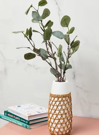 Rattan Ceramic Vase