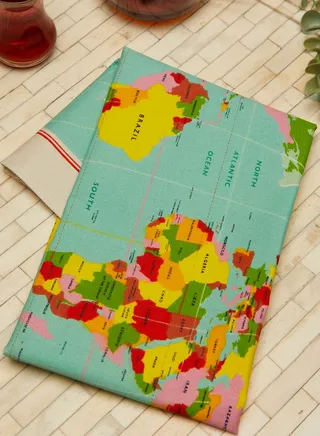 World Map Tea Towel