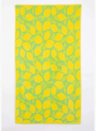 Lemon Print Beach Towel