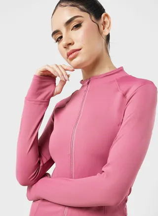 Zip Front Athletic Fitted Jacket
