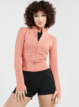 Zip Front Athletic Fitted Jacket