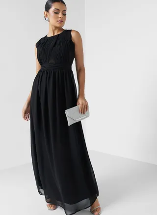 Ruched Detail A-Line Dress