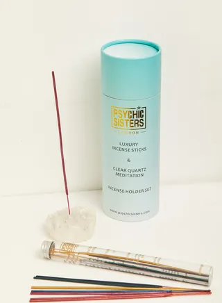 Clear Quartz Incense Stick & Holder Set