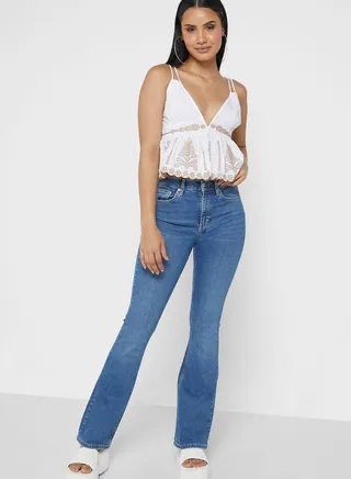 High Waist Flared Jeans
