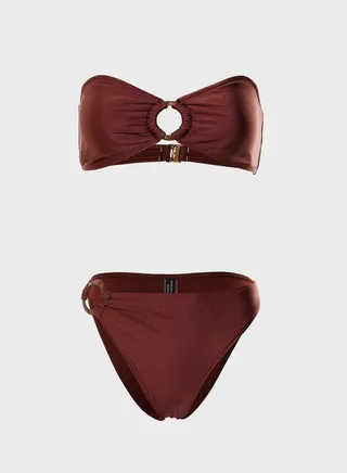 Ring Detail Bandeau Bikini Set