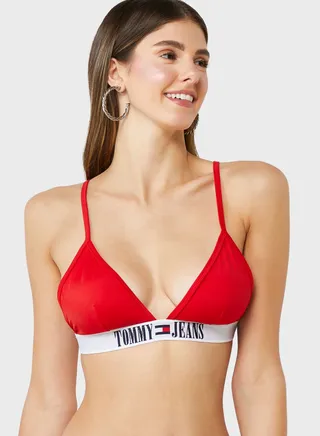 Logo Band Bikini Top