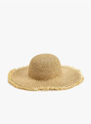 Straw Hat Fedora Tassel Detail