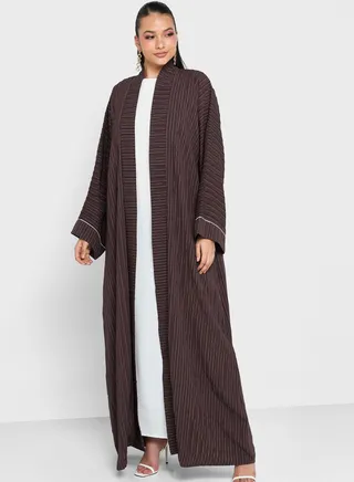 Striped Piping Detail Abaya