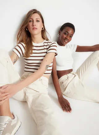 2 Pack Striped Crop Top