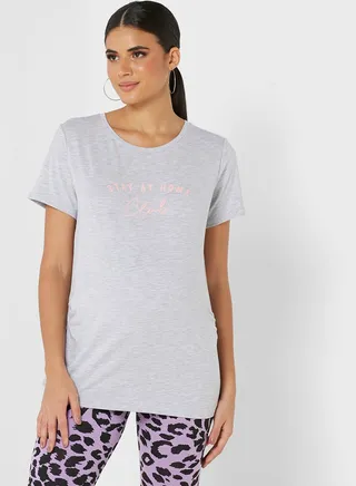Crew Neck Graphic Detail T-Shirt