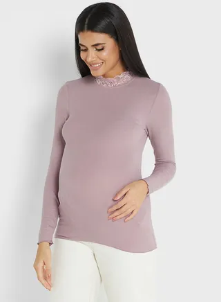 Lace Detail Knitted Top