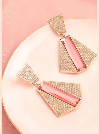 Gold Plated Designer Stone Party Drop Earring For Women