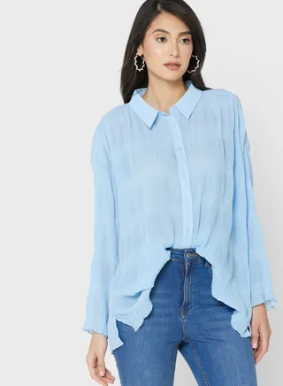 Textured Button Down Shirt