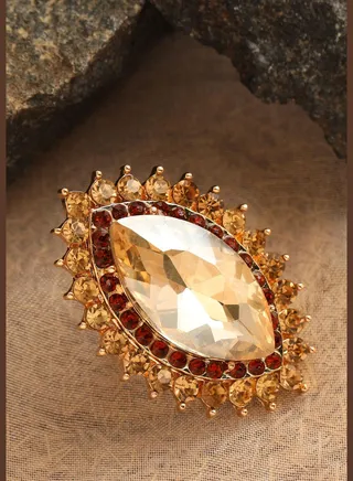 Gold Plated Party Designer Stone Ring For Women