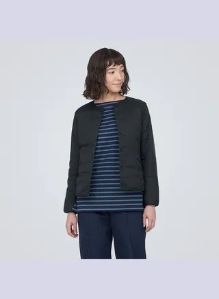 Lightweight Pocketable Collarless Down Jacket
