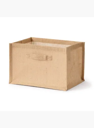 Jute Storage Bag Rectangle, M , W 37 x D 26 x H 24 cm