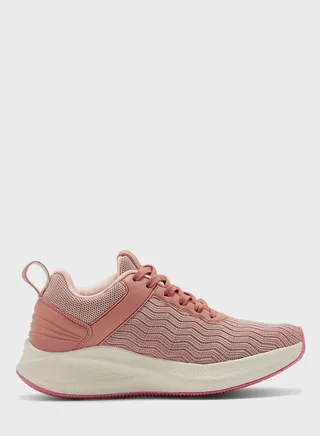 Textured Knit Lace Up Comfort Sneaker