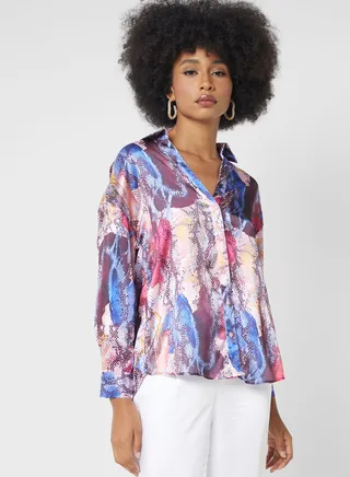 Printed Button Down Shirt