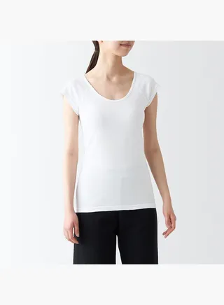 Cotton Ribbed French Sleeve T Shirt