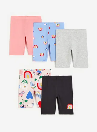 Kids 5 Pack Assorted Cycling Shorts