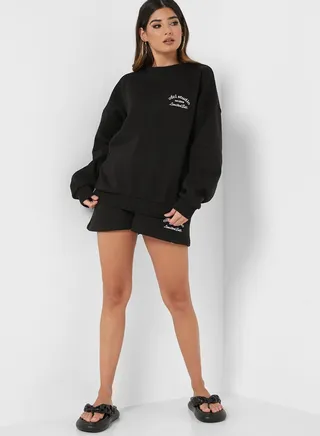 Oversized Sweatshirt & Shorts Set
